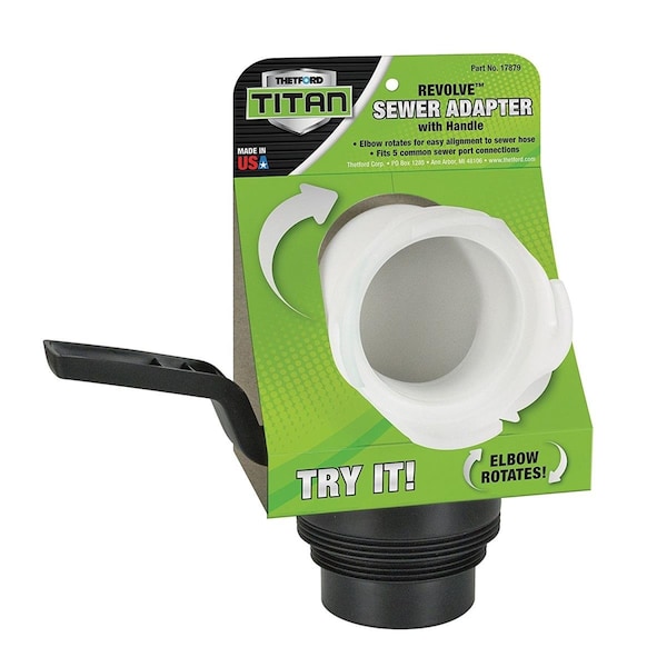Thetford Thetford 17879 Titan Revolve Universal RV Sewer Hose Adapter with Handle T6H-17879 - main